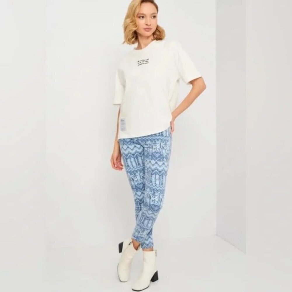 NWT DESIGUAL Printed High Waisted Skinny Womens Jean Size 2